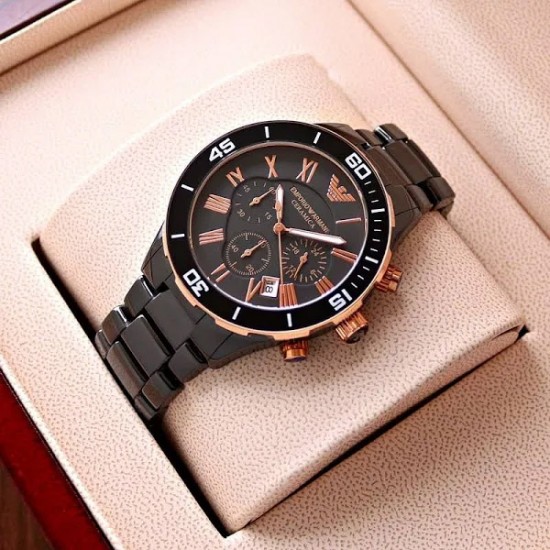 Armani Ceramica Black Copper Metal Watch