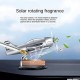 Solar Powered Car Perfume Diffuser - Dispenser Accessories Solar Car Perfumes And Fresheners Aeroplane Glider Design, Auto Rotation Fan for Car Dashboard (Black)