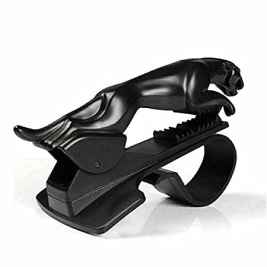 Jaguar Design Hud Car Mobile Phone Holder Mount Stand 360 Degree Rotation Adjustable Clip Holder for Dashboard (Black)