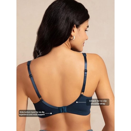 Non Padded Side Support Shaper Cotton Bra for Women with Full Coverage