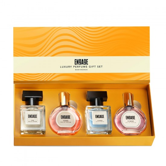 Engage Gift Set - Luxury Perfume Gifts For Women & Men, 100ml, Long Lasting Smell Men & Women Perfume, Best Secret Santa Gift Hamper by ITC, Eau De Parfum, Travel Sized Perfume Combo, 50ml x 2