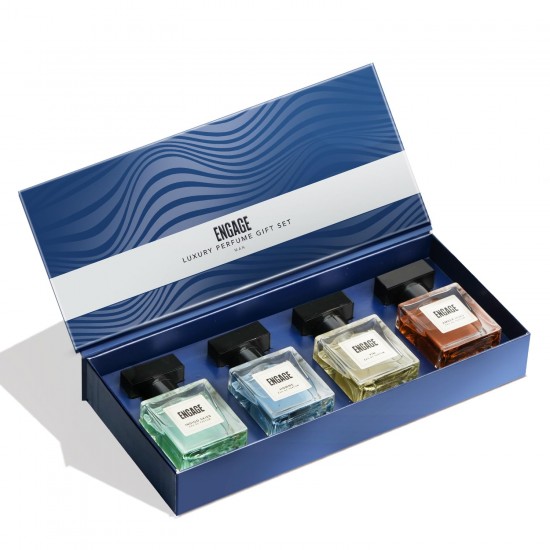 Engage Gift Set - Luxury Perfume Gifts For Men, 100ml, Long Lasting Smell Men Perfume, Best Secret Santa Gift Hamper by ITC, Eau De Perfume for Man, Travel Sized Perfume Combo, 25ml x 4