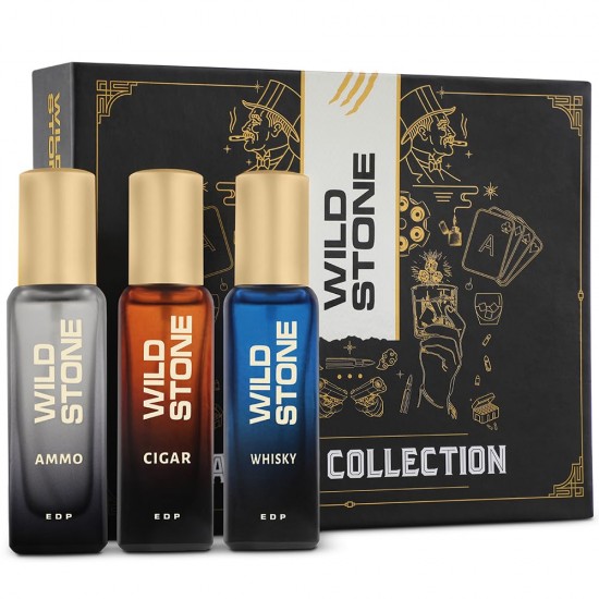 Wild Stone Perfume Gift Set of Cigar, Ammo and Whisky Perfume for Men, Pack of 3 (20ml each) | Gift Set for Men | Premium Long Lasting Perfume