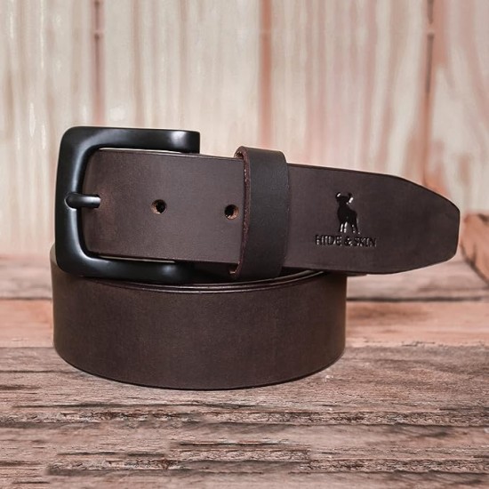 Top Grain Genuine Leather Handmade | Cowboy Belt for Men | 46 inches length | Adjustable size fits Waist 28-40 inches