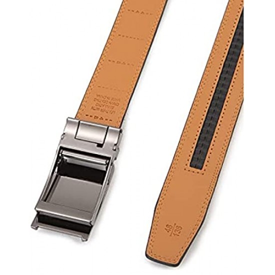 Genuine Leather Belt for Men with Easier Adjustable Autolock Buckle - Micro Adjustable Belt Fit Everywhere |Formal & Casual | Gift Box