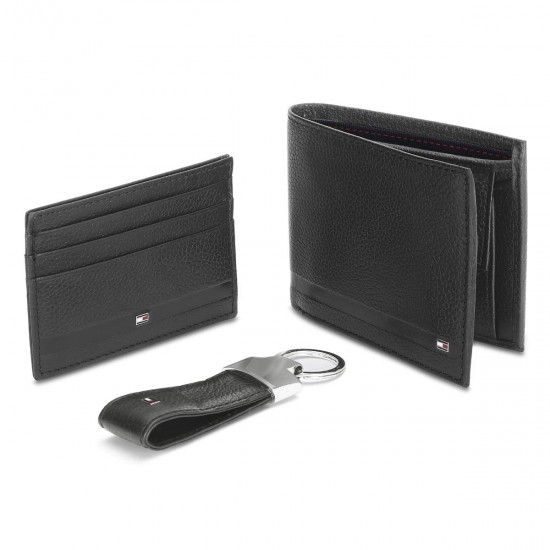 Tommy Hilfiger Black Men's Wallet, Card Case and Key Fold Combo