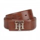 Tommy Hilfiger Nebraska Men Leather Gift Set Include Global Coin Wallet and Belt Tan Color