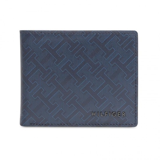 Tommy Hilfiger Men Leather Global Coin Wallet - Navy