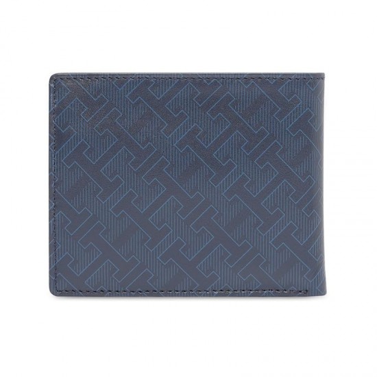 Tommy Hilfiger Men Leather Global Coin Wallet - Navy