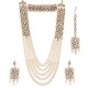 Jewellery Sets for Women Gold Plated Bridal Long Necklace Set Neck Choker with Earrings and Maang Tikka for Women & Girls