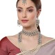 Jewellery Sets for Women Gold Plated Bridal Long Necklace Set Neck Choker with Earrings and Maang Tikka for Women & Girls