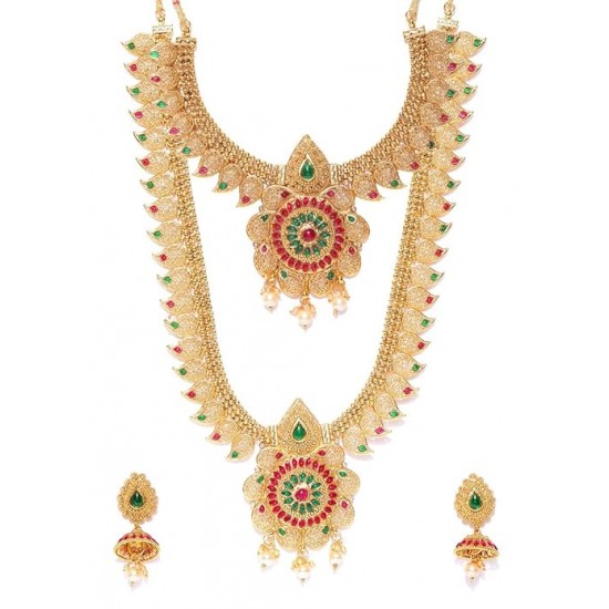 Jewellery Sets for Women Gold Plated Combo of Two Traditional Necklace set for women Jewellery set with Earrings For Girls/Women