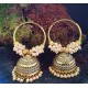 Ethnic Antique South Indian Round Pearl Moti Hoop Peacock Bali Jhumkas Jhumka jhumki Earrings set Ear rings For Women girls Ladies