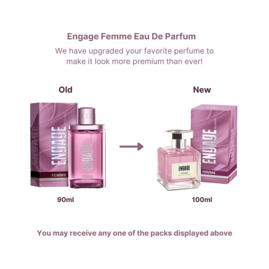 Engage Femme Eau De Perfume for Women, Citrus and Floral Fragrance Scent, Skin Friendly Perfume for Women, 100ml