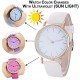 Leather Color Change White to Pink Analog Color Change Wrist Watch for Women for Girls