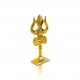 Metal Shiv, Mahadev Trishul with Damaru Double Side God Stand for Gifting, Home and Office Table, and Car Dashboard Small Size Golden Color