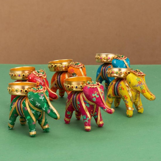 Elephant Tealight Candle Holder Home Decoration Item for Diwali Decor