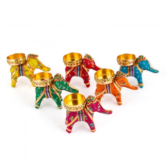 Elephant Tealight Candle Holder Home Decoration Item for Diwali Decor