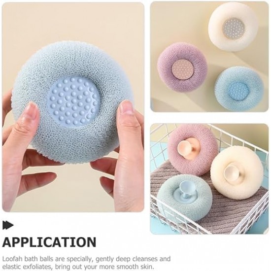 Sunflower Bath Ball, Super Soft Sunflower Suction Cup Bath Ball, Exfoliating Bath Sponge Cleaning Brush with Suction Cup for Shower.