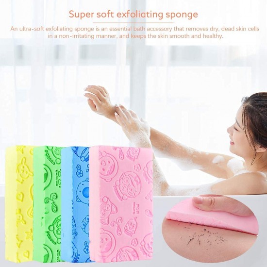 Ultra Soft Exfoliating Sponge | Asian Bath Sponge For Shower | Japanese Spa Cellulite Massager | Dead Skin Remover Sponge For Body | Face Scrubber for Women and Men (sponge)