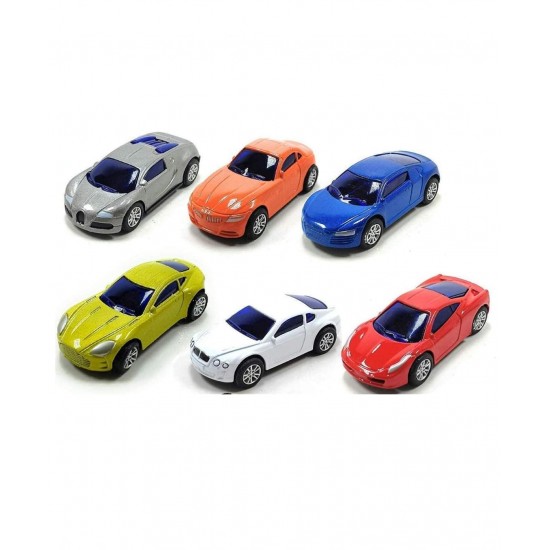 Die-Cast Alloy Metal Car Mini Series Pull Back Action Car Set of 6 Cars - Multicolor