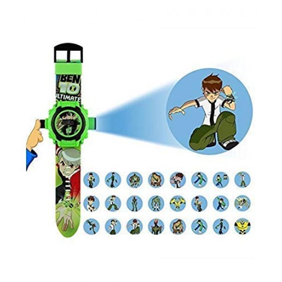 Projector Watch Ben 10 Digital Light 24 Images Ben10 Projector Wrist Led Watch for Kids Boys & Girls Diwali Gift Birthday Gift Entertainment Toy Green