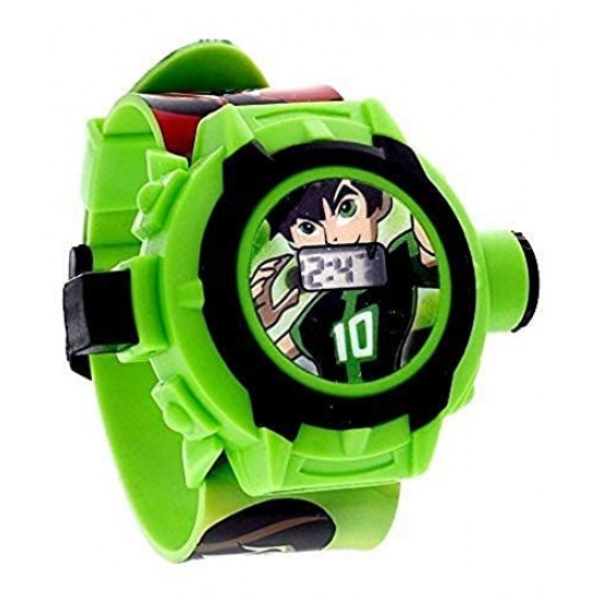 Projector Watch Ben 10 Digital Light 24 Images Ben10 Projector Wrist Led Watch for Kids Boys & Girls Diwali Gift Birthday Gift Entertainment Toy Green