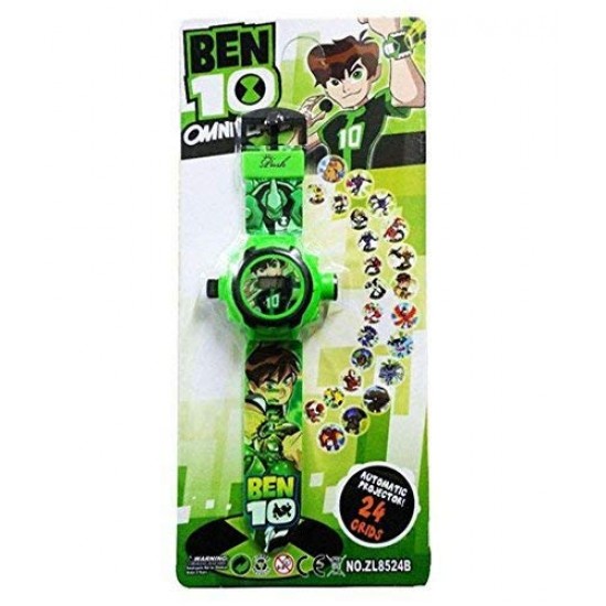 Projector Watch Ben 10 Digital Light 24 Images Ben10 Projector Wrist Led Watch for Kids Boys & Girls Diwali Gift Birthday Gift Entertainment Toy Green