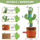 Dancing Talking Cactus Toys for Kids Funny Education Toys for Baby can Sing Wriggle Record & Repeat What You Say and LED Lighting Children Electronic Toy for Home Decor