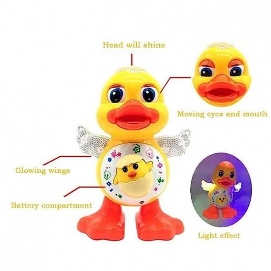 Dancing Duck With Light Music Sound Real Dancing Singing Duck Toy Moving Eyes Moving Lips Action Pet For Child Toddler Infant Kids Boys & Girls