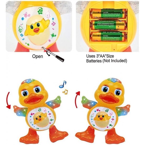 Dancing Duck With Light Music Sound Real Dancing Singing Duck Toy Moving Eyes Moving Lips Action Pet For Child Toddler Infant Kids Boys & Girls