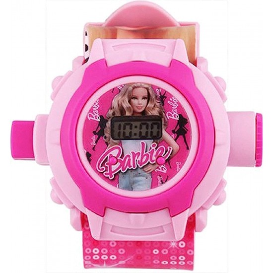 Disney Barbie Princess Toy and Games Projector Automatic Digital Light Display 24 Images Barbie Wrist LED Girl's Watch for Birthday Christmas (Pink)