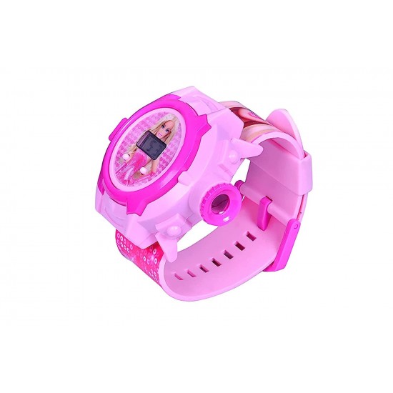 Disney Barbie Princess Toy and Games Projector Automatic Digital Light Display 24 Images Barbie Wrist LED Girl's Watch for Birthday Christmas (Pink)