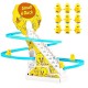 Electric Duck Toys for Kids, Ducks Climbing Toys Slide Toy Set, 9 Ducks Automatic Stair-Climbing Toys with Lights and Music, Small Duck Toys Moving Toys, Children's Day Gift, Birthday Gifts