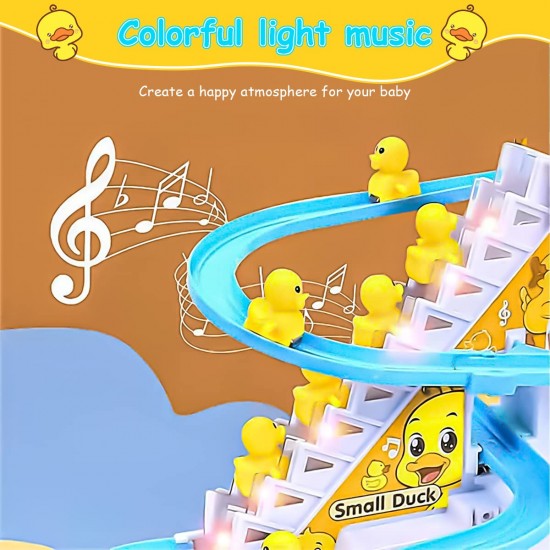 Electric Duck Toys for Kids, Ducks Climbing Toys Slide Toy Set, 9 Ducks Automatic Stair-Climbing Toys with Lights and Music, Small Duck Toys Moving Toys, Children's Day Gift, Birthday Gifts