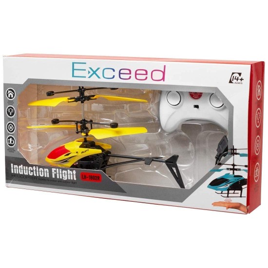 Exceed Remote Control and Hand Sensor Charging Helicopter Toys with 3D Light Toys for Boys Kids (Indoor Flying (Multicolour)