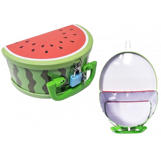 Fruits Shape Money Bank Metal Piggy Bank, Coin Bank for Kids with Lock and Key in Fruits Shape Kivi, Apple, Orange and Watermelon Money Bank with Handle Multicolor