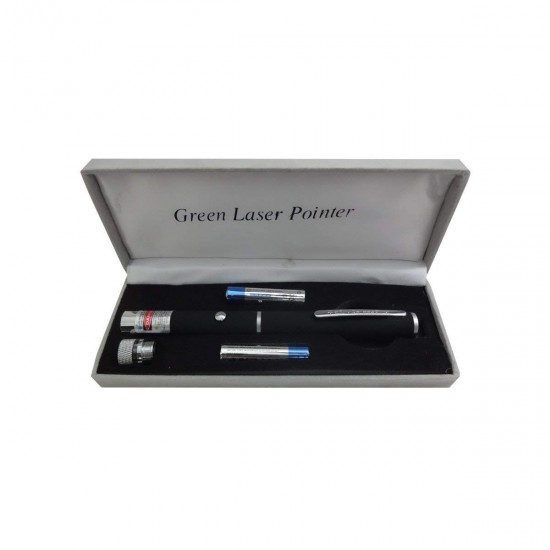 Green Laser Pointer Multipurpose Laser Light Disco Pointer Pen Beam with Adjustable Antenna Cap to Change Project Design for Presentation Pointer