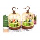 Singing Moving Chirping Beautiful Electronic Bird Pet Toy in Cage Hanging cage with Music Singing Moving Chirping for Kids for Home Decor/Living Room/Garden (Multicolor)