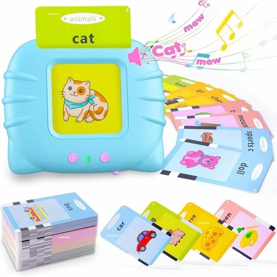 Talking Flash Cards Learning Toys Educational Device for 2 3 4 5 6 Year Old Kids Toddler 112 Flash Cards, Educational Toys Reading Machine with 224 Words, Preschool Montessori Toys