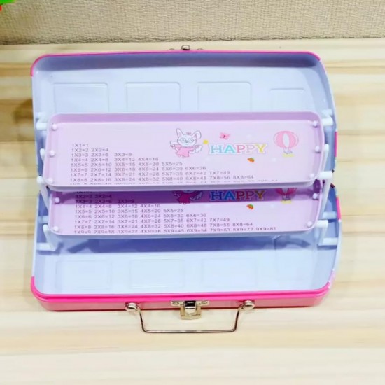 Tripple Layer Bus Metal Pencil Box | School Bus Pencil Box for Girls | Stylish School Bus Geometry Box | School Supplies for Girls | Birthday Return Gift