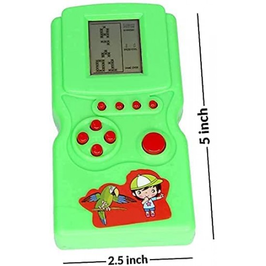 Wisdom Game Console Brick Hand Video Game Battery Operated Handheld Gaming Console Toy for Kids Boys Girls (Assorted Color)