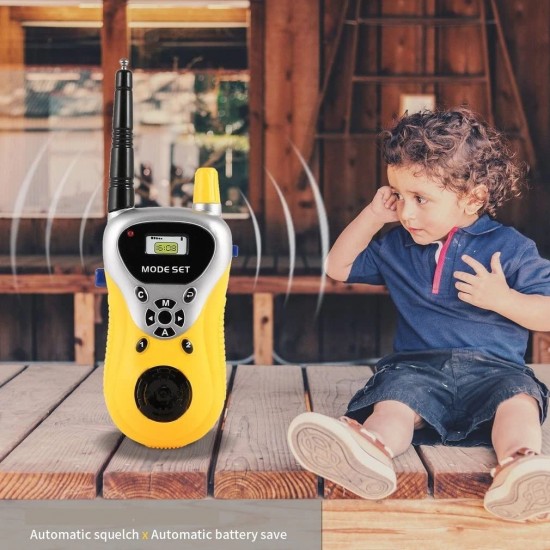 Walkie Talkie Toys for Kids 2 Way Radio Toy for 3-12 Year Old Boys Girls, Up to 20 Meter Outdoor Range Yellow