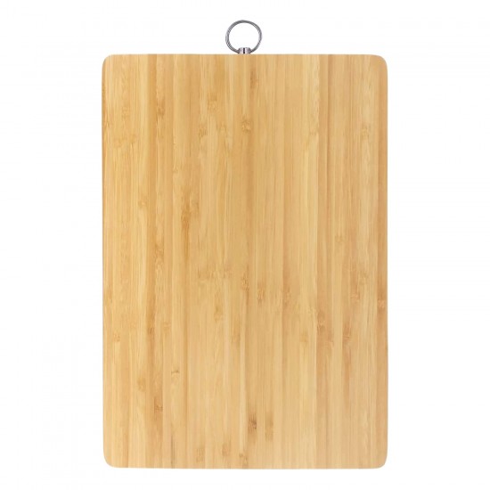 Bamboo Chopping Board │Cutting Board | Wooden Slicing & Kitchen Chopping Board with Steel Hook for Hanging Fruits, Vegetables