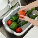 3 in 1 Collapsible Cutting Board with Basket, Dish Tub with Draining Plug, Portable Fruits Vegetables Wash and Drain Sink Storage Basket, Space Saving Multi Function