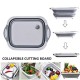 3 in 1 Collapsible Cutting Board with Basket, Dish Tub with Draining Plug, Portable Fruits Vegetables Wash and Drain Sink Storage Basket, Space Saving Multi Function