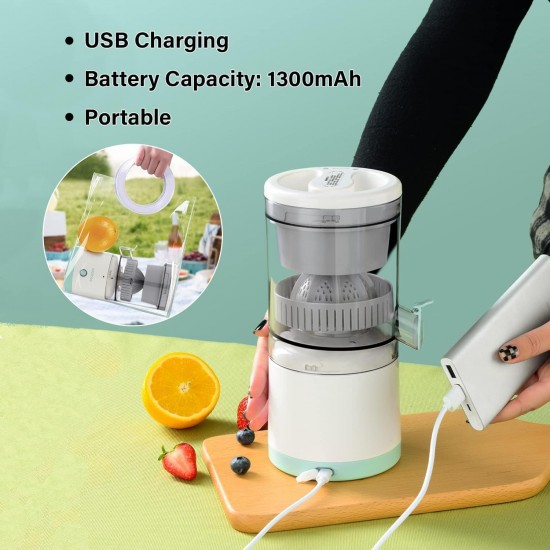 Citrus Juicer Electric Orange Squeezer Lemon Squeezer Electric High Juice Yield Juicer USB Charging Juicer Lime Press Wireless Portable Travel Juice (Multi Color)