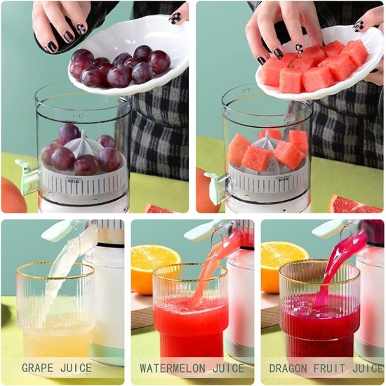 Citrus Juicer Electric Orange Squeezer Lemon Squeezer Electric High Juice Yield Juicer USB Charging Juicer Lime Press Wireless Portable Travel Juice (Multi Color)