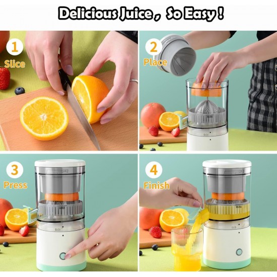 Citrus Juicer Electric Orange Squeezer Lemon Squeezer Electric High Juice Yield Juicer USB Charging Juicer Lime Press Wireless Portable Travel Juice (Multi Color)