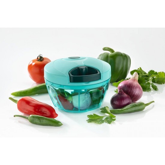 Mini Handy and Compact Chopper Cutter with 3 Blades for Effortlessly Chopping Vegetables and Fruits for Your Kitchen Green, 450 ml